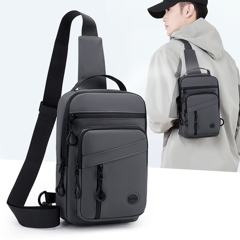 Men's casual shoulder bag Korean style simple nylon cloth crossbody bag multifunctional large capacity outdoor commuting men's chest bag
