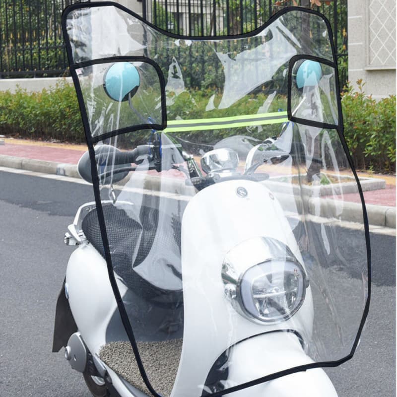 Electric Motorcycle Windshield Rain Cover, Three-Wheeled Front Windshield, Enlarged, Thickened, High-Definition Windproof Cover