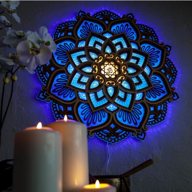 Mandala Yoga Room Night Light - Creative Mandala Ambient Night Light for Yoga Studio