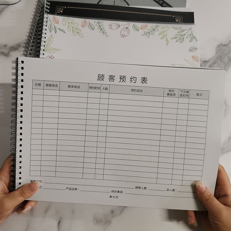 Beauty Salon Customer Appointment Form, Phone Record Book, Time Address Book, Simple A4 for Nail, Eyelash, and Hair Salons