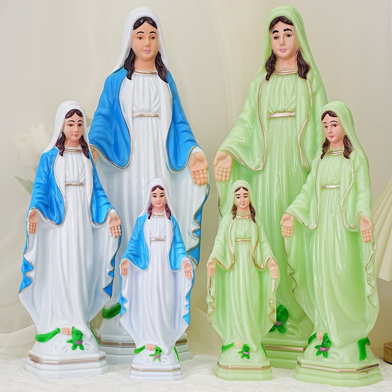European Style Figurine Craft Blue Dress Night Glow Mother Decorative Plastic Ornament Factory Direct Wholesale