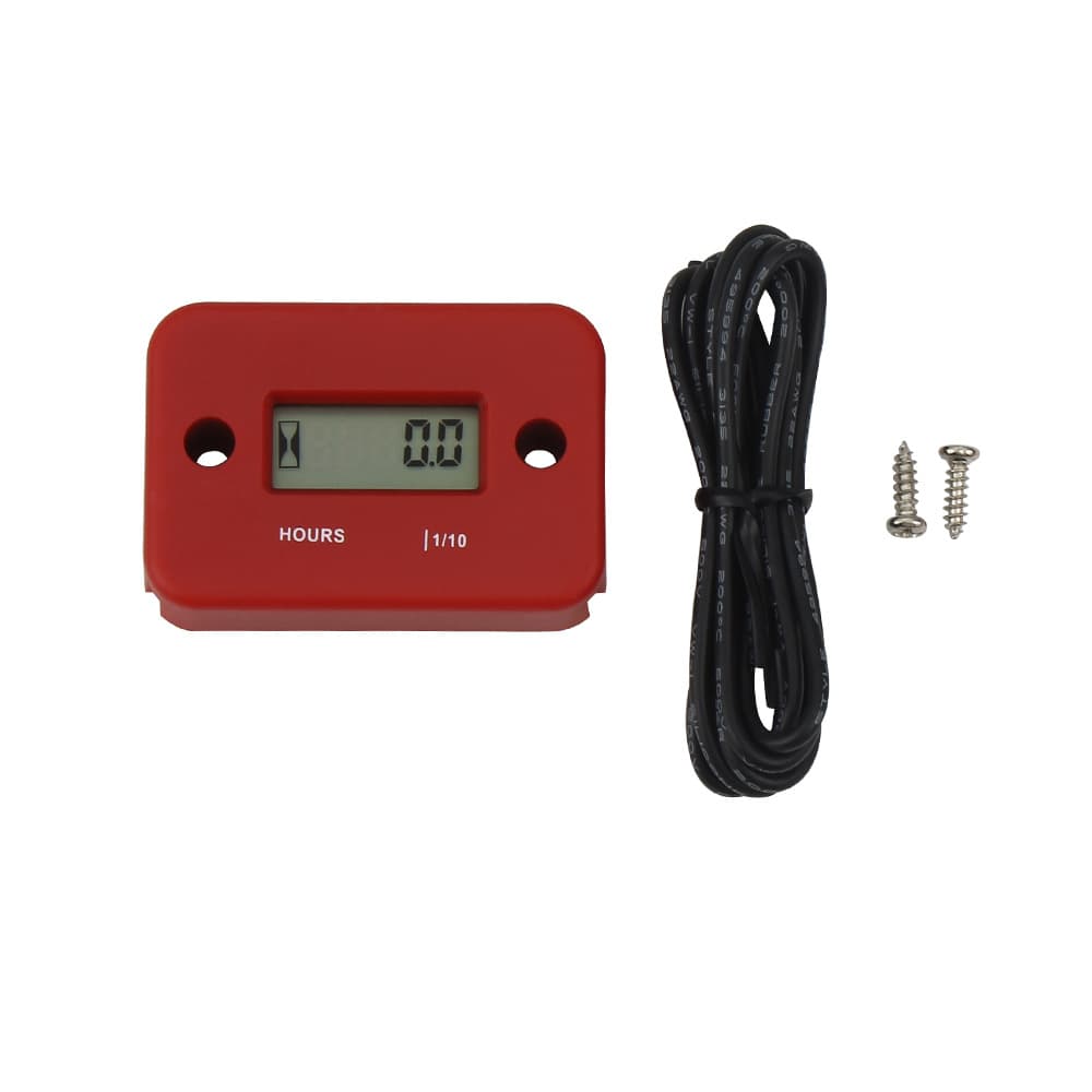 Motorcycle Hour Meter LCD Waterproof Digital Display Engine Maintenance Inductive Electronic Timer Gauge