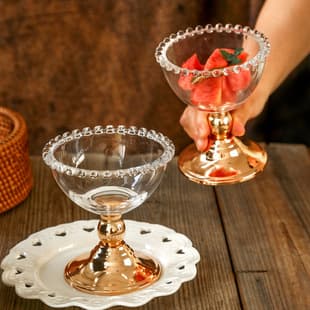 French Tall Dessert Bowl High Appearance Ice Cream Bowl Syrup Bowl Glass Bowl Dessert Bowl Dessert Cup