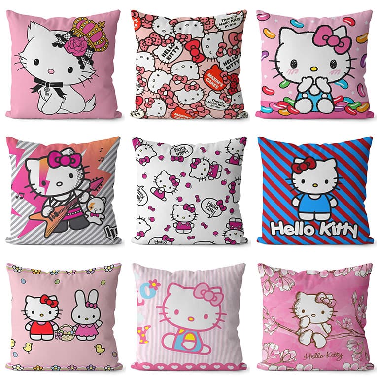 Cute pink Sanrio Hello Kitty decorative lumbar pillow cushion square short plush