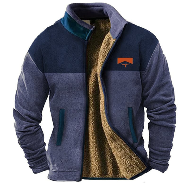 European and American foreign trade cross-border new men's cotton clothing plus velvet jackets, trendy Amazon independent station cotton clothing