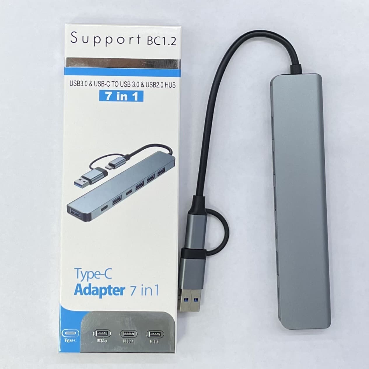 Cross-border Type-C Docking Station 7-in-1 Laptop Tablet USB Hub 8-Port Docking Station Wholesale