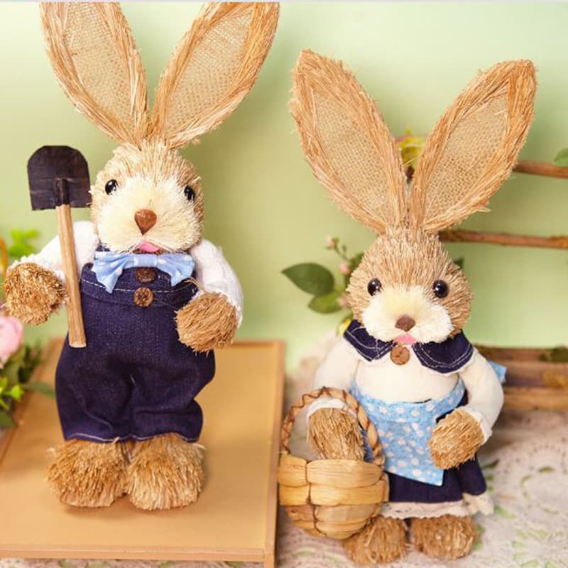 Handmade Straw Rabbit DIY Material Pack Small Ornament Creative Cute Making Home Gift Handmade Straw Rabbit