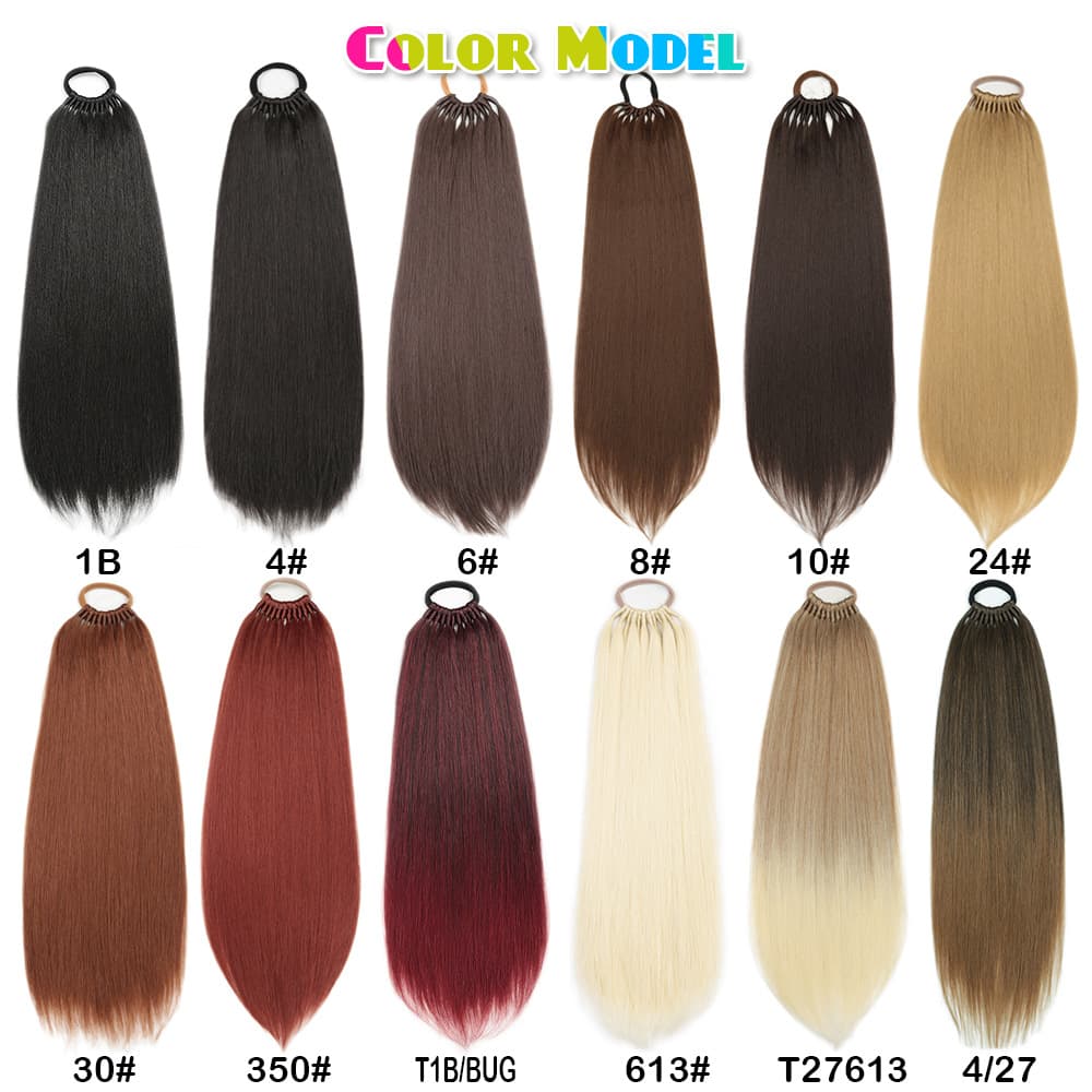 High-temperature synthetic fiber long straight hair tie/ponytail wig, boxer braids, 60cm/80cm, available in stock.