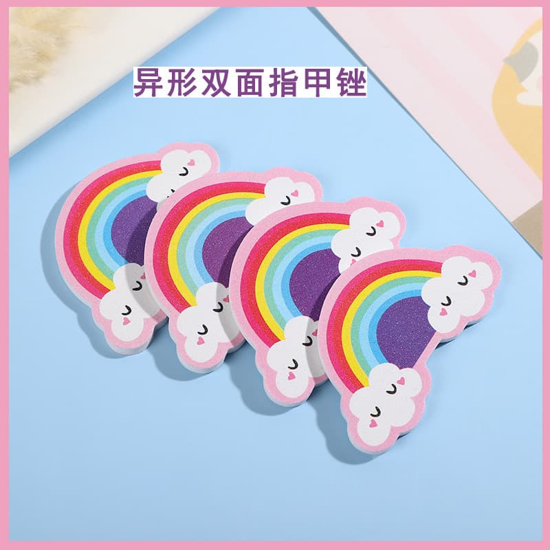 Rainbow Cloud Nail File Cute Children's Beauty Nail File Polishing Nails EVA Cartoon Nail Art Tool Rubbing Strip
