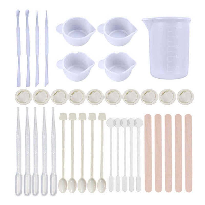 DIY Crystal Gel Dropping Kit Stirring Bar Card Slot Gel Cup Digging Powder Spoon Dropper 100ml Free Silicone Measuring Cup