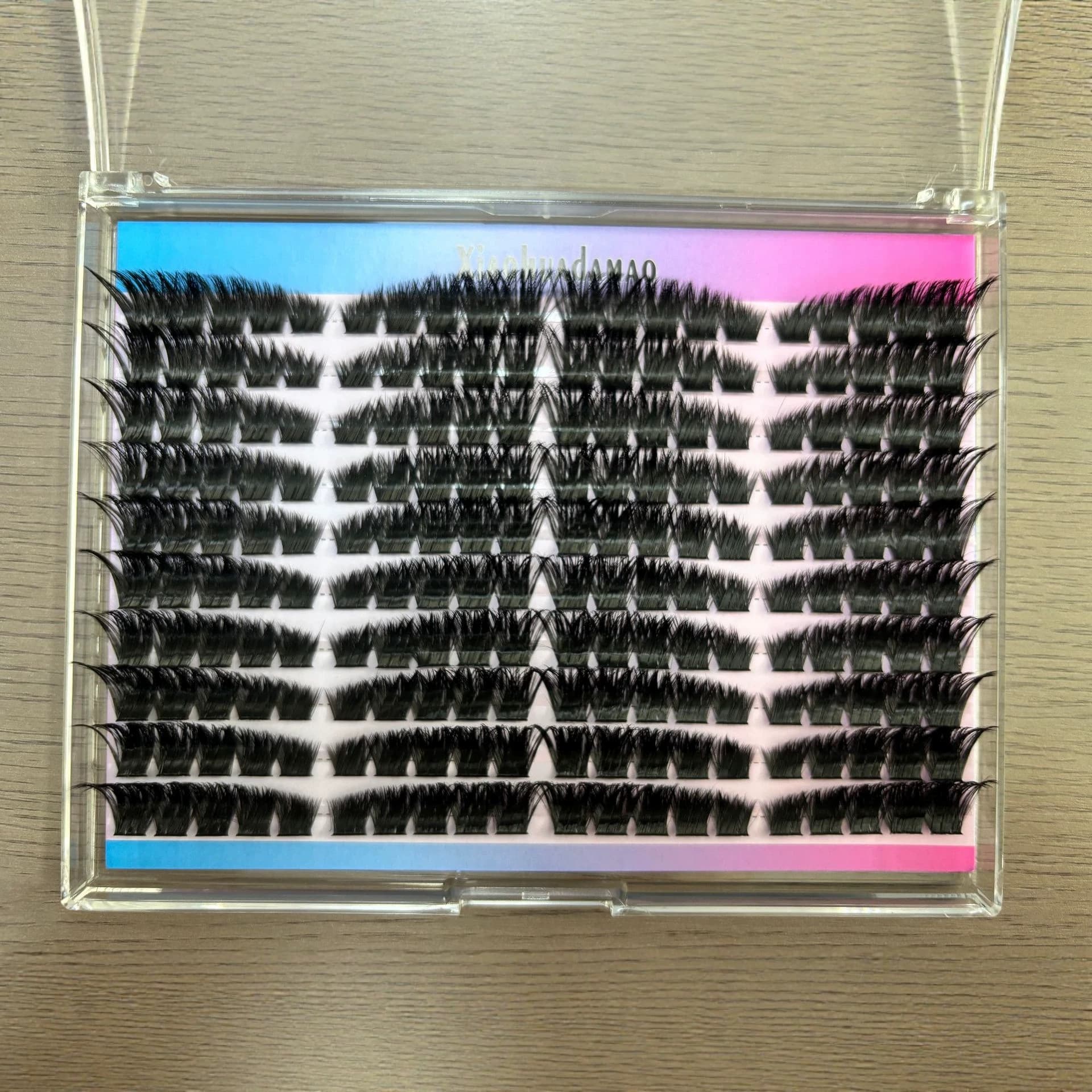 Cross-border European and American false eyelashes single cluster thick diy mixed natural segmented hair large capacity foreign trade eyelashes wholesale