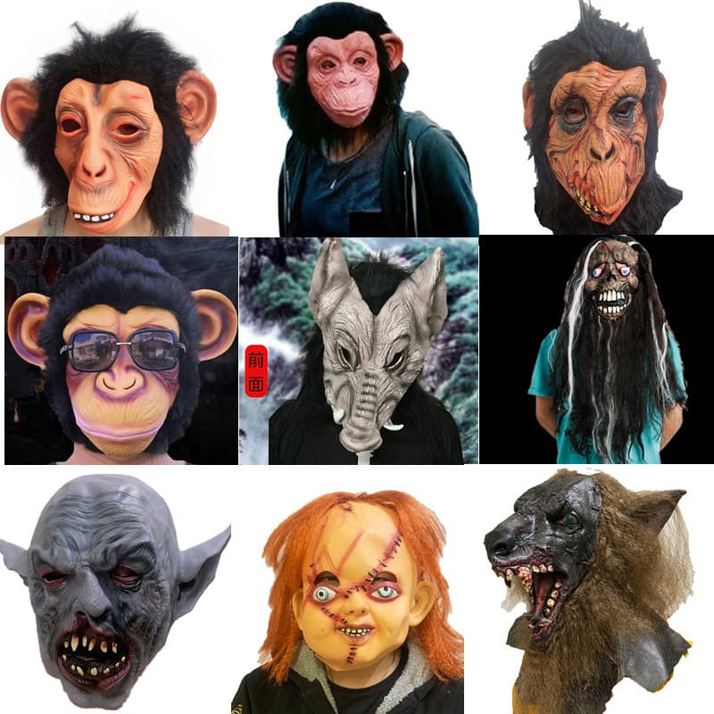 Orangutan Animal Mask Script-Killing Headgear Escape Room Haunted House Horror Ghost Costume Halloween Party Props