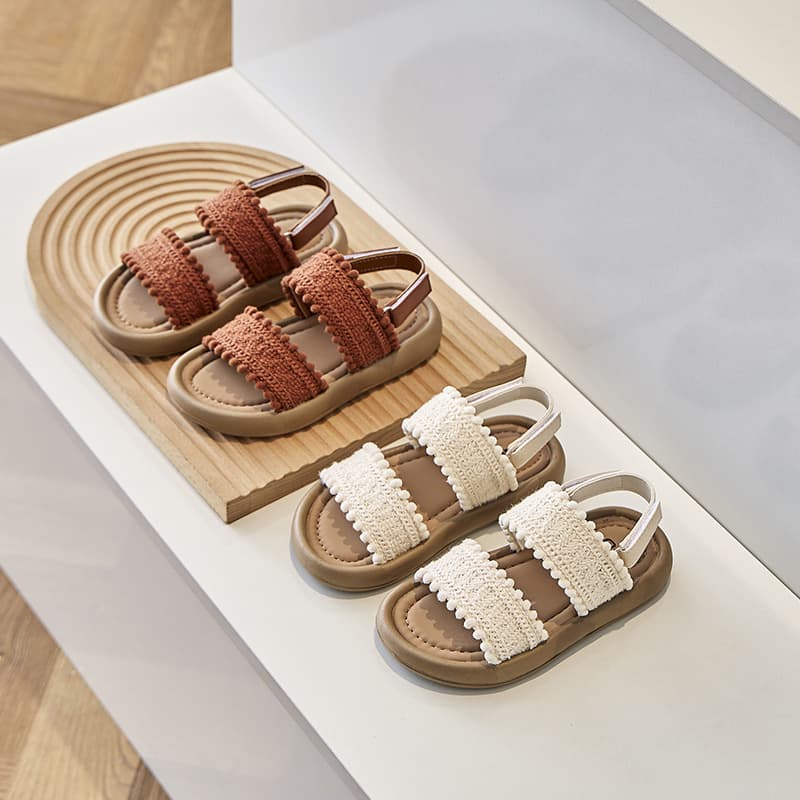 Girls Beach Sandals 2025 Summer New Woven Princess Shoes for Toddler Kids Girls Sandals