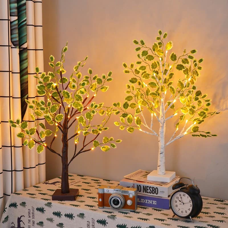 Led tree of life decorative lights Christmas party scene layout luminous tree birch tree battery box USB dual-use