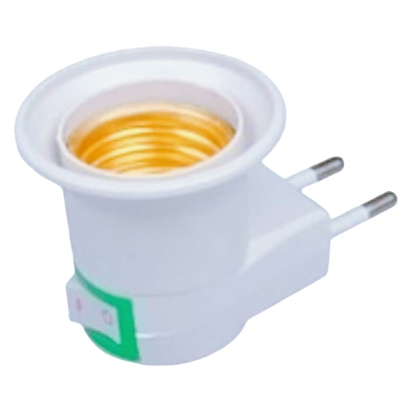 Export-oriented European standard with switch round-pin wall plug mobile lamp head, E27 screw-type night light with tiltable socket