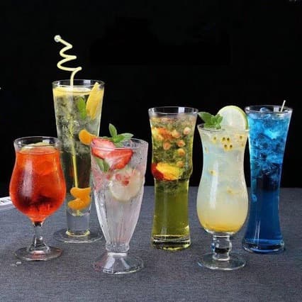 Creative Glass Cup, Juice Cup, Bar Milk Tea Cup, Cold Drink Milkshake Cup, Western Restaurant Drink Cup, Goblet, Popular