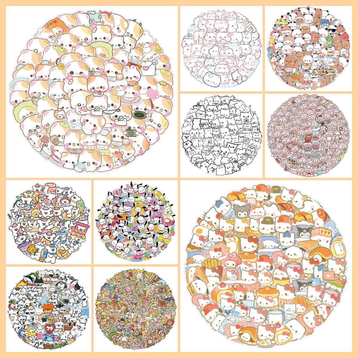 100 non-repeating mini stickers, cute cartoon collection, children's stickers, reward happy decorative stickers wholesale