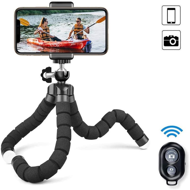 Cross-border Sponge Octopus Universal Phone Tripod with Bluetooth Shutter, Tripod Live Streaming Stand Portable Factory