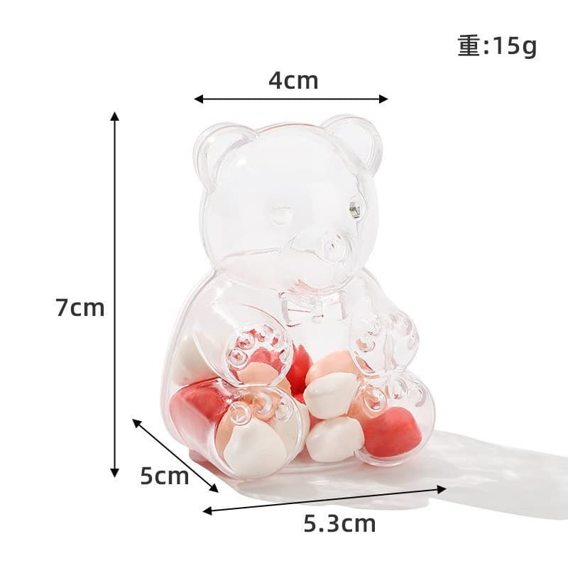 Creative Transparent Plastic Bear-Shaped Candy Box, Baby Full Moon Candy Box, Gift Storage Box