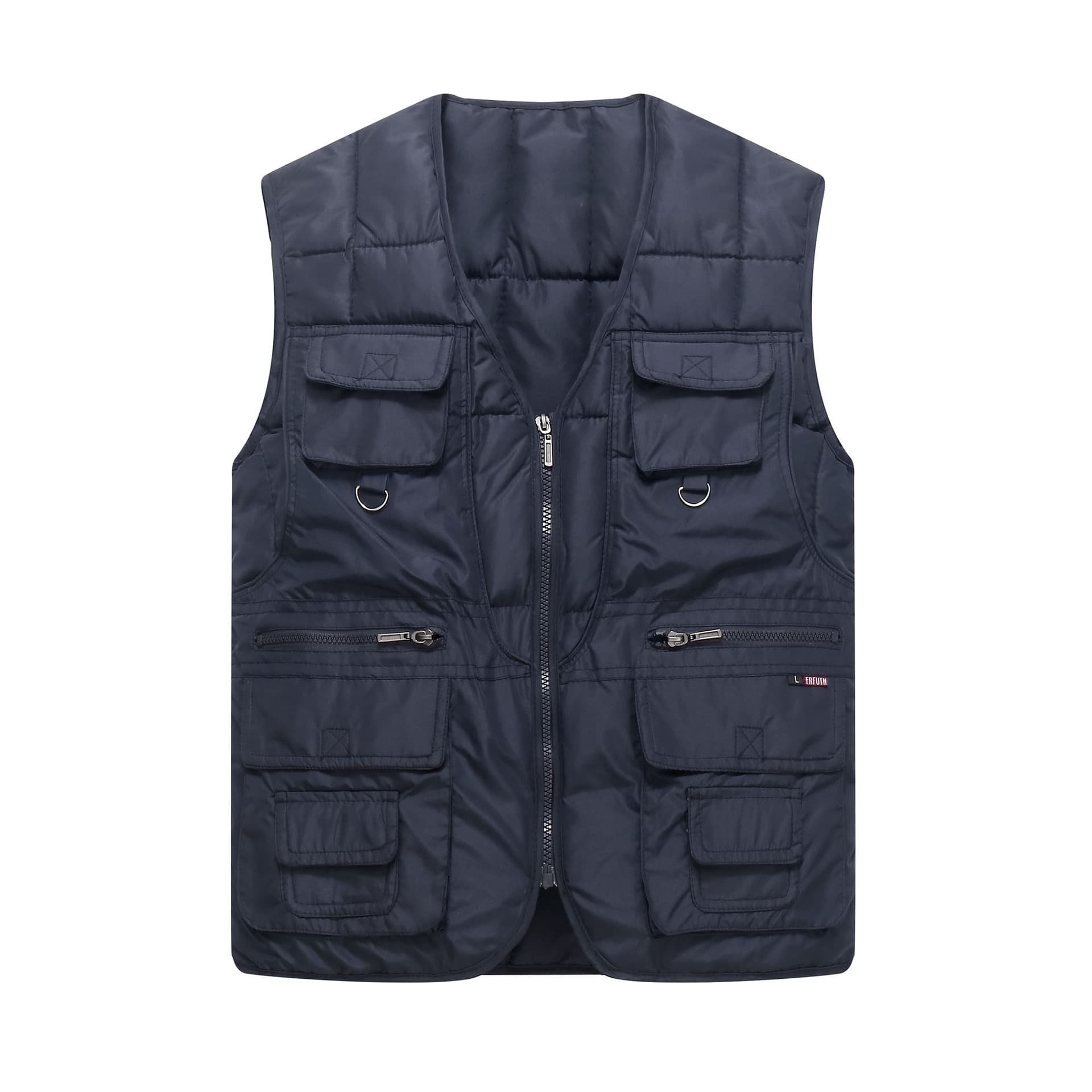 Ten-Pocket Men's Cotton Vest Casual Cotton Vest Fishing Vest Thick Factory Vest Multi-Pocket Middle-Aged and Elderly