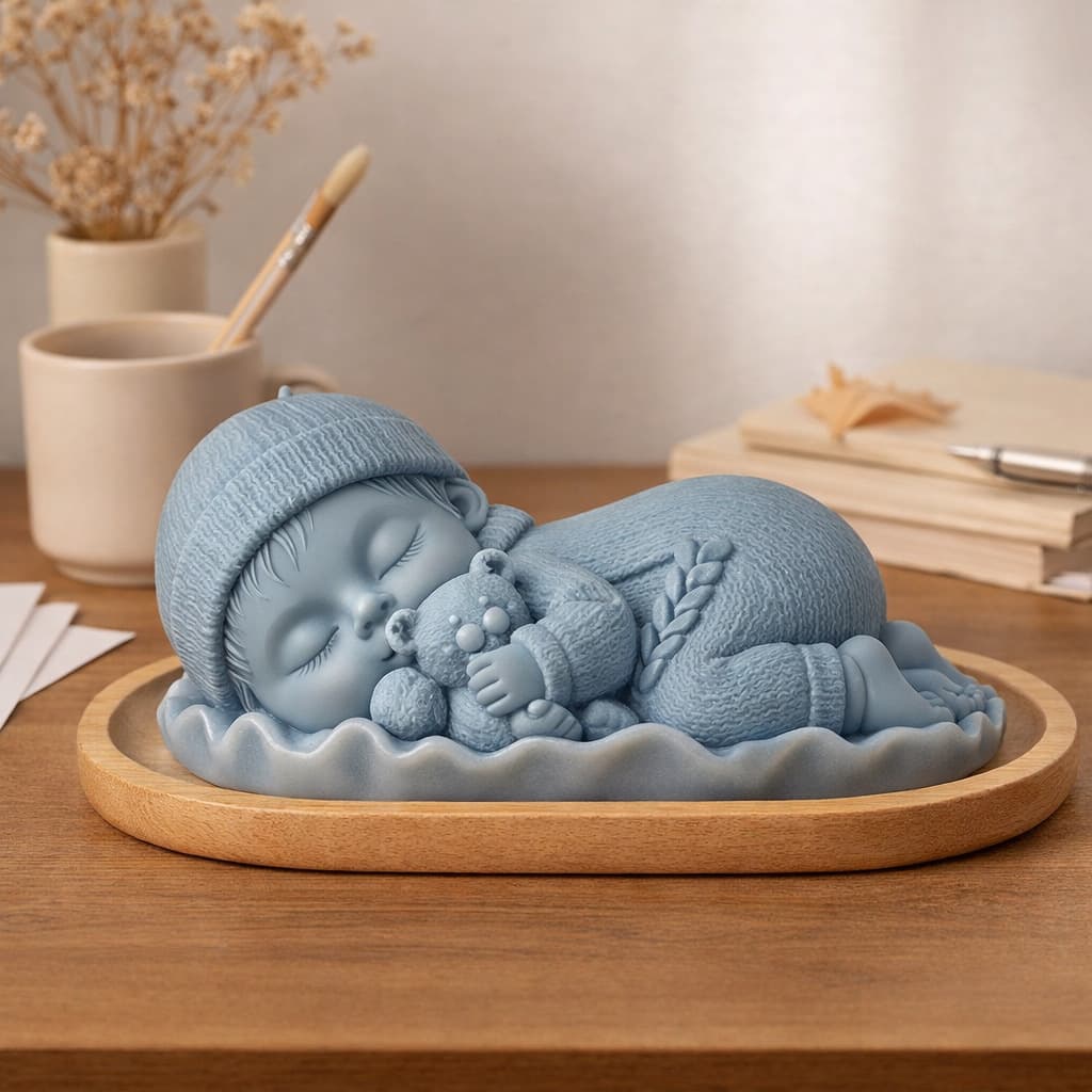 New sleeping baby angel scented candle plaster mold diy angel handmade scented plaster decorative abrasive