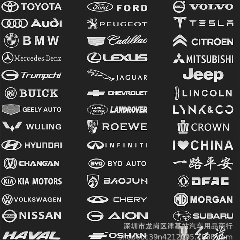 Creative Car Logo Decorative Metal Stickers For Windshield Door Wheels Personalized Unique Car Accessories