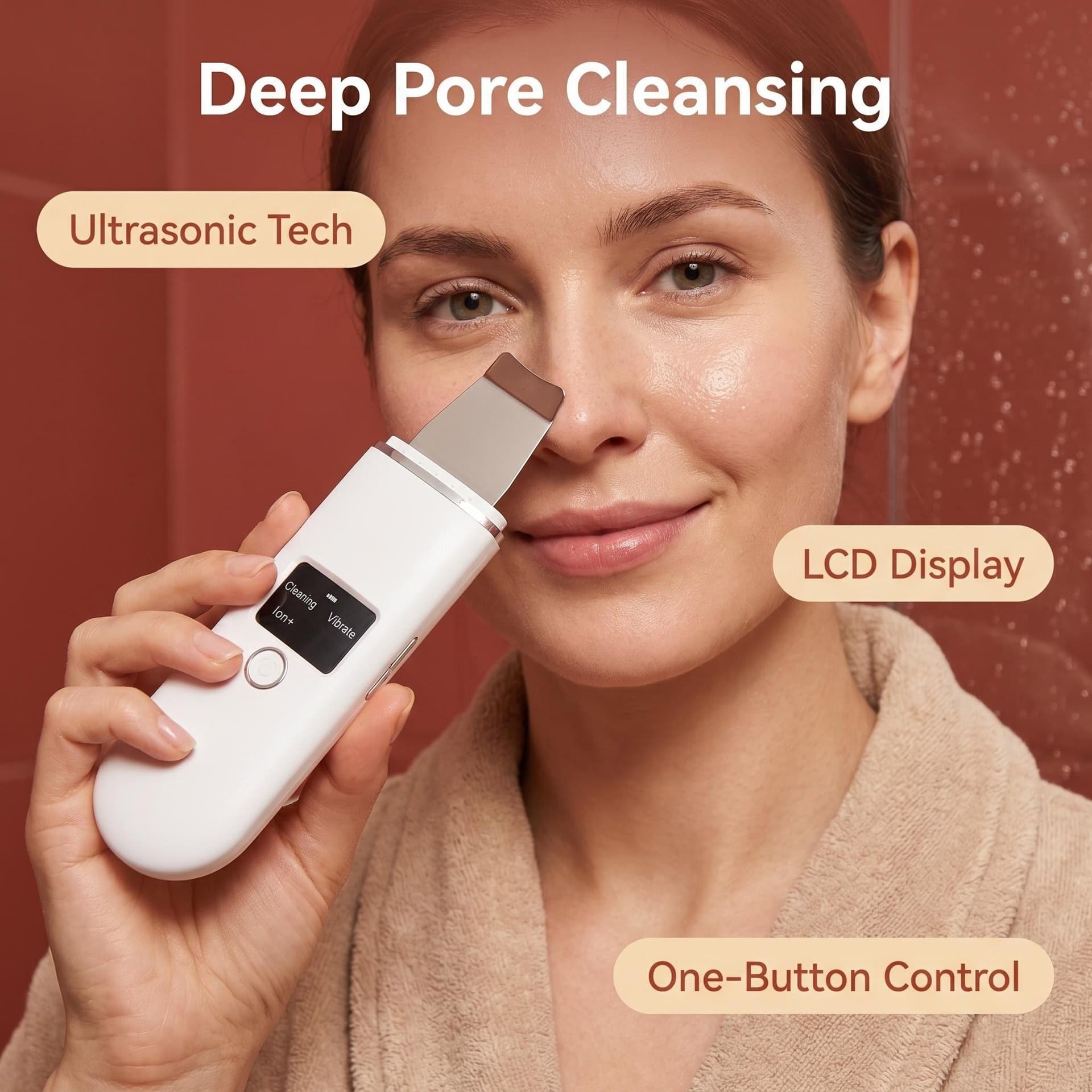 Ultrasonic Exfoliating Facial Cleansing Device Dead Skin Removal Skin Care Tool for Home Use Deep Cleaning Beauty Instrument
