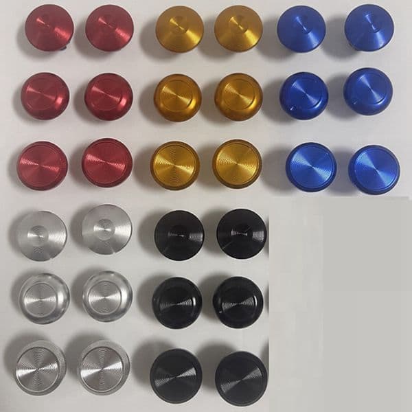 1 Set Color: Gold Material: Metal 6-in-1 Joystick Caps Non-Slip Metal Button Caps for the Controller Suitable for