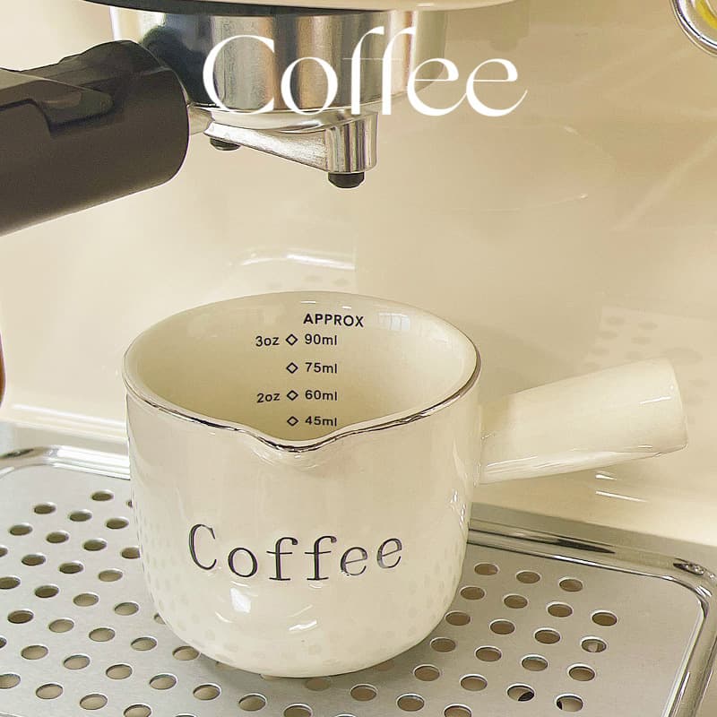Graduated espresso mini measuring cup ceramic milk jug cafe restaurant creative milk cup coffee extraction cup