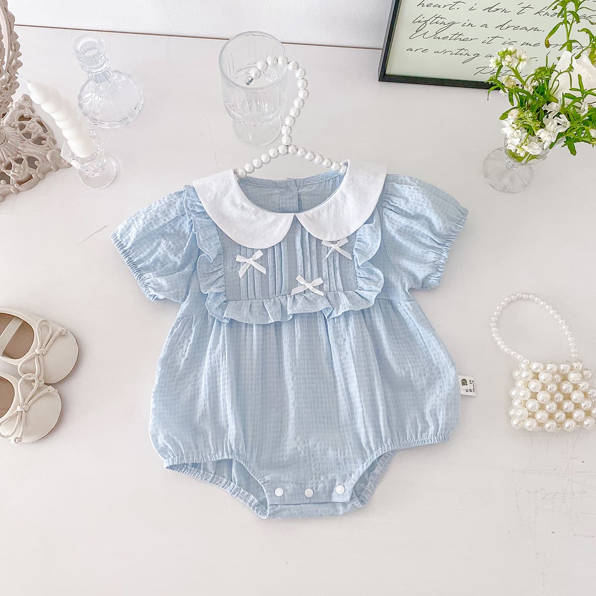Dianxi baby clothes, summer jumpsuits, baby girl, fashionable and sweet, full moon, hundred days princess, harem clothes, fart clothes