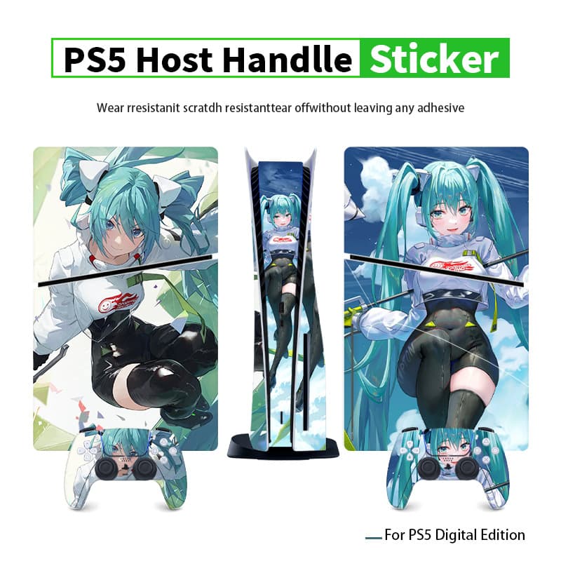 Suitable for ps5 game console stickers digital version anime female character European and American style stickers foreign trade personalized anime color stickers