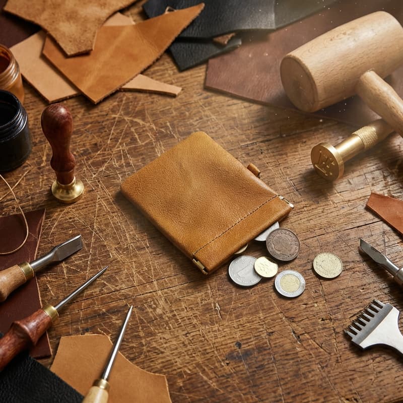 Vegetable Tanned Top-Grain Cowhide Men's Mini Coin Purse Ultra-Thin Genuine Leather Coin Pouch Short Small Wallet Cultural Toy Storage Bag