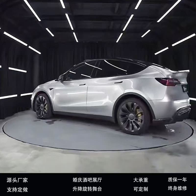 Large automotive/film shooting rotating display stage, garage U-turn turntable, adjustable speed for live shows