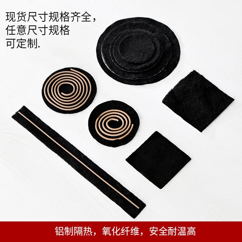 Incense Burner Fireproof Cotton, Black Aluminum Foil Fireproof Cotton, Flame Retardant Cotton, High-Temperature Insulation, Round and Long Incense Box Specific Pads