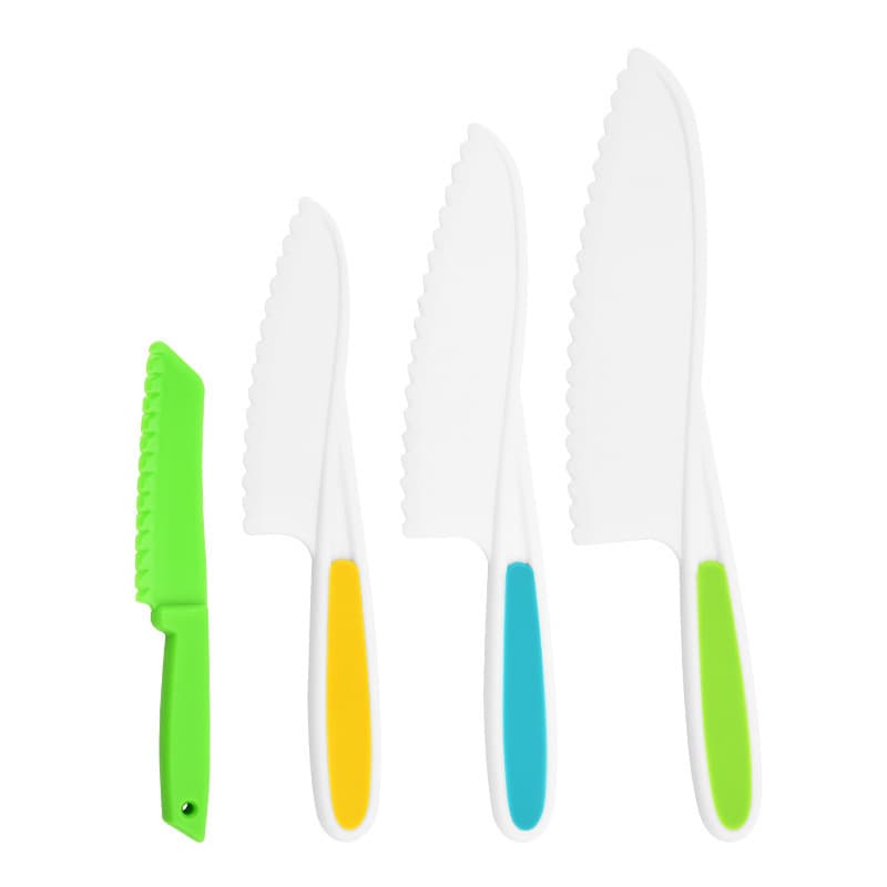 Plastic Fruit Knife Set for Kindergarten Early Education Children's Toy Kitchen Knife Set Non-Slip Handle Sawtooth Design