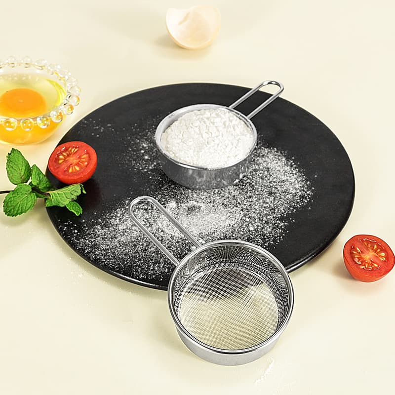 304 stainless steel mini powdered sugar sieve, 40-mesh filtering mesh powder sieve, cocoa powder sifter, baking flour sieve ready stock.