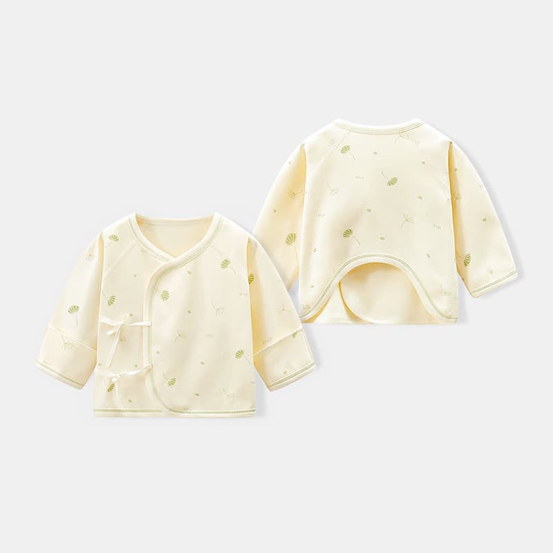 Newborn Class A pure cotton half-back blouse, all-season style, boneless, fluorescent-free soft top for infants and toddlers.