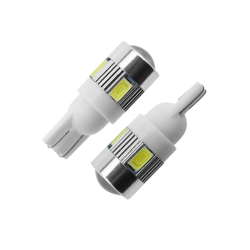 Car LED Position Light T10 5630 6SMD with Lens Ultra-Bright LED Side Light Universal