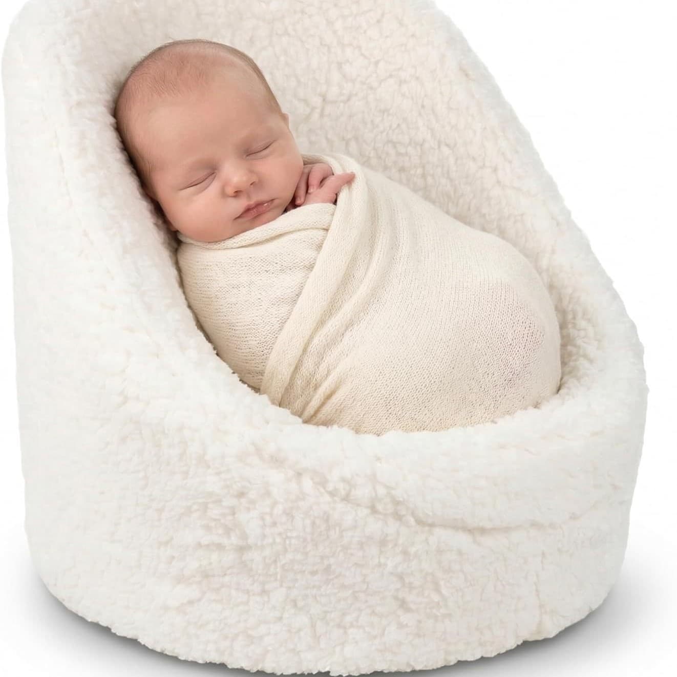 Children's Photography Props, Cotton Newborn Photo Sofa Seat Mini Pose Cushion (White)