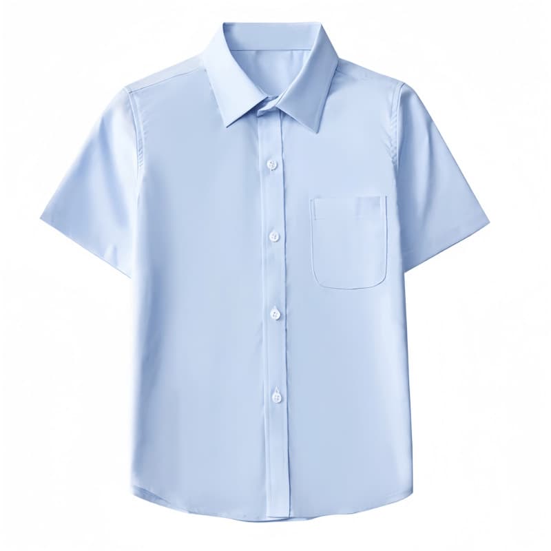 Versatile basic solid color shirt for summer children's performance, same style school uniform for boys and girls, solid color short-sleeved shirt for speech