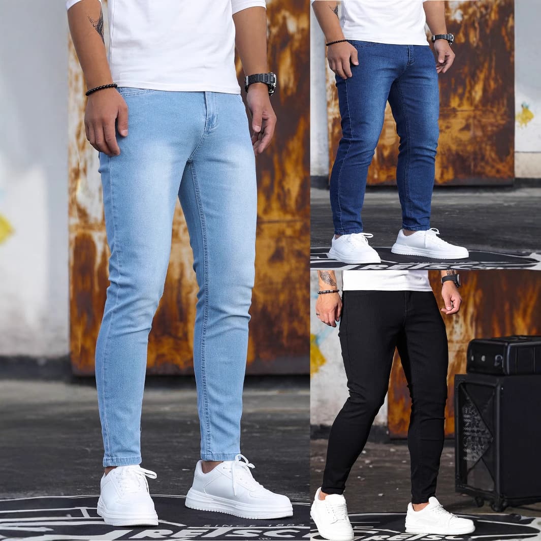 Factory Direct Sales Cross-Border Exclusive for European and American Men's Stretch Skinny Jeans Amazon Aliexpress Temu Hot Style