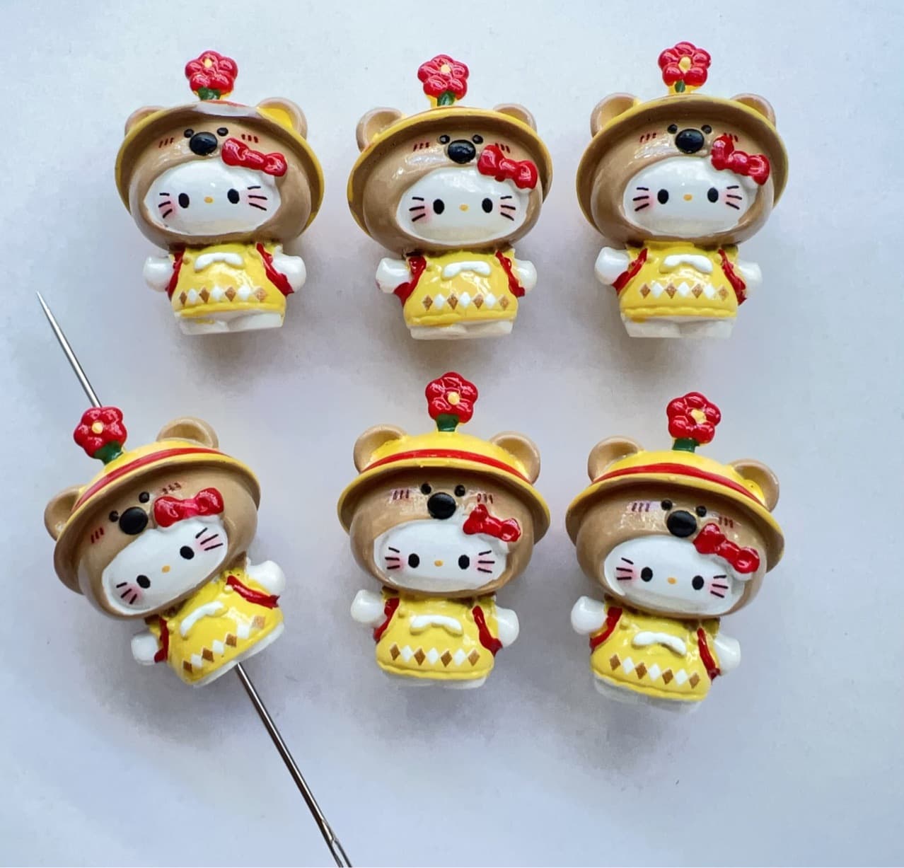 Kt Cat Hand-Painted New Style Through-Hole DIY Accessories Mobile Phone Chain Bag Hanging Ornaments Car Ornaments