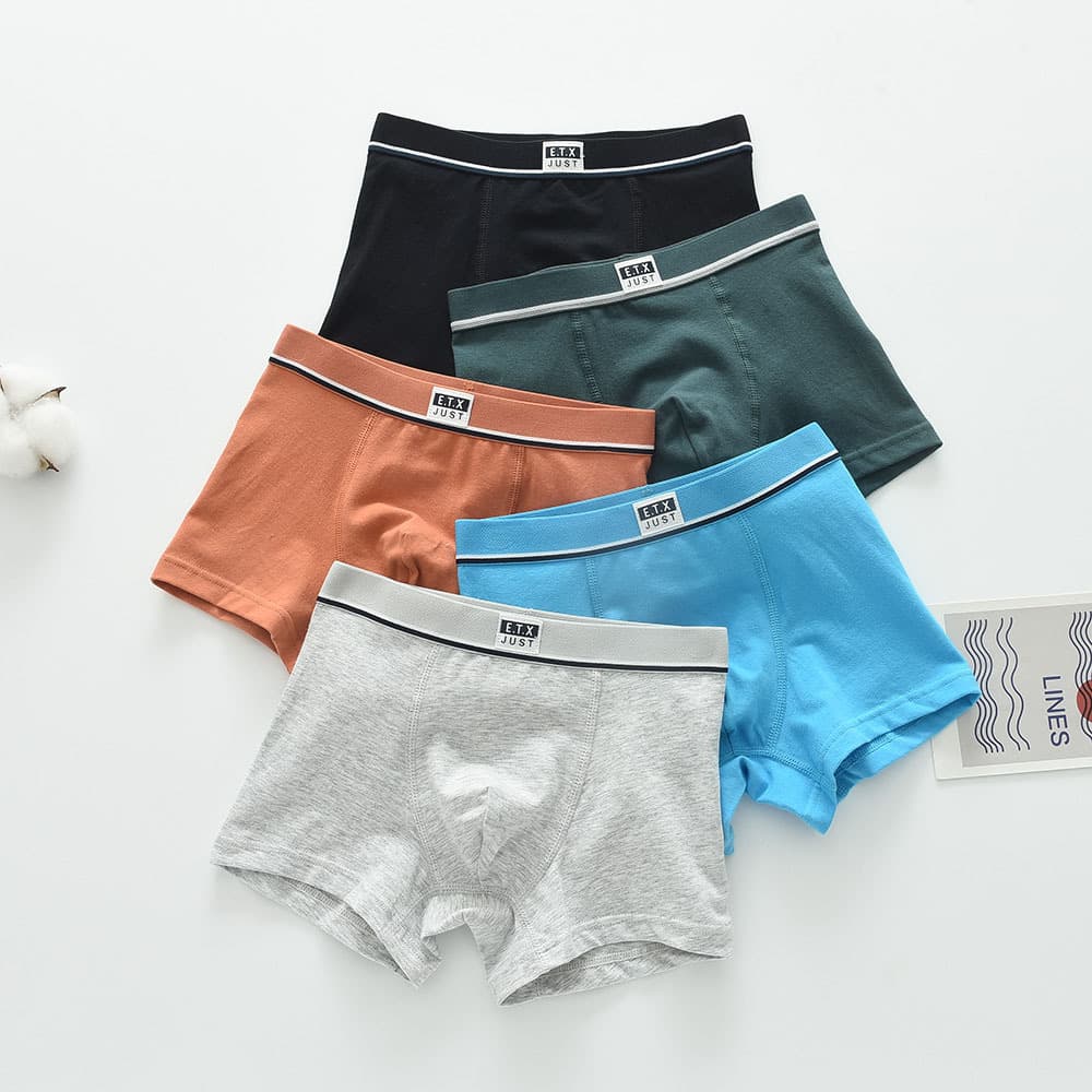 ETX JUST Kids Seamless Flat Briefs Cotton Boxer Briefs for Students and Teens