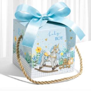 Baby Full Moon Gift Wrapping Paper Box, Birthday Party Favor Gift Box, One-Year-Old Holiday Candy Gift Box