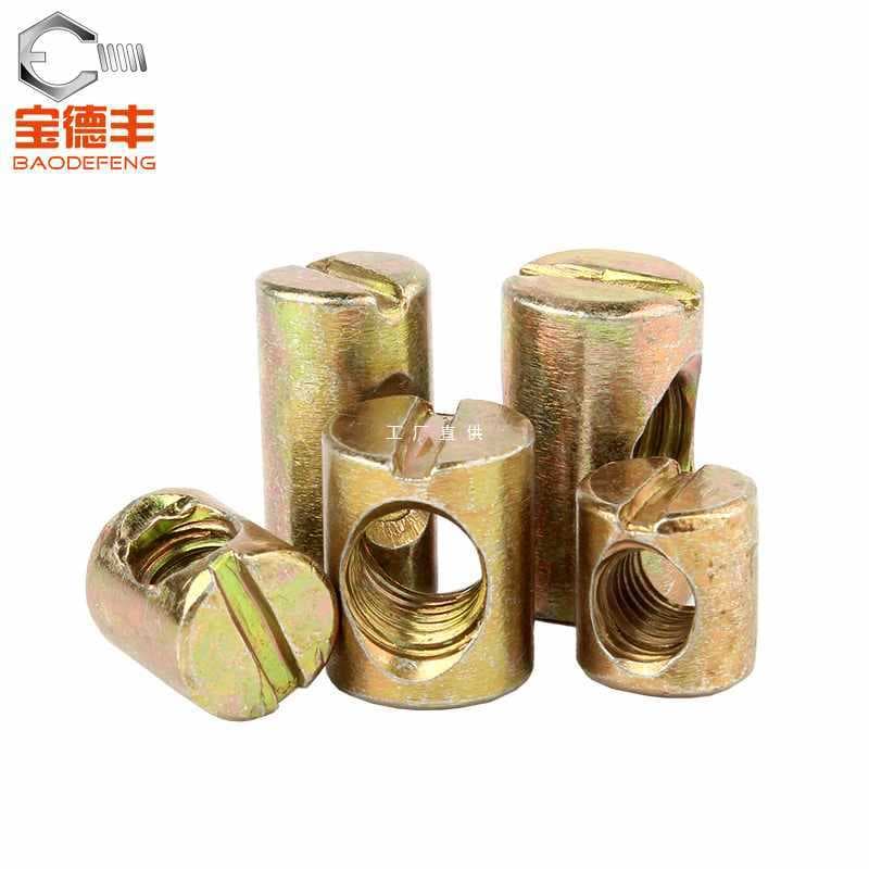 6E3X Hammer Nut Hammer Head Nut Furniture Two-in-One Connector Complete Set Round Column Hammer Embedded Screw Cap M6