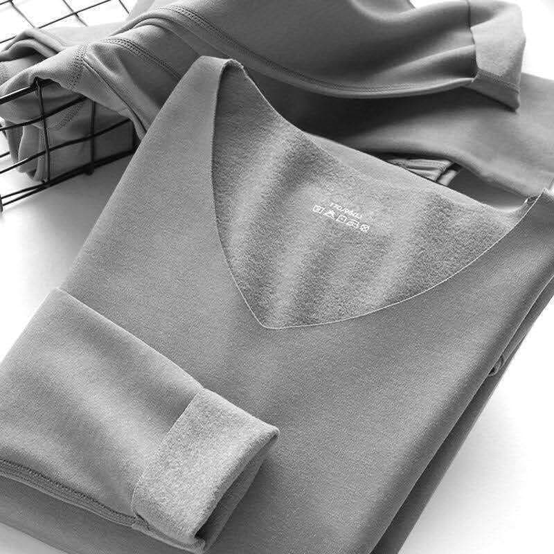 Men's seamless thermal underwear set for winter, fleece-lined thermal underwear, factory direct sales, dropshipping available.