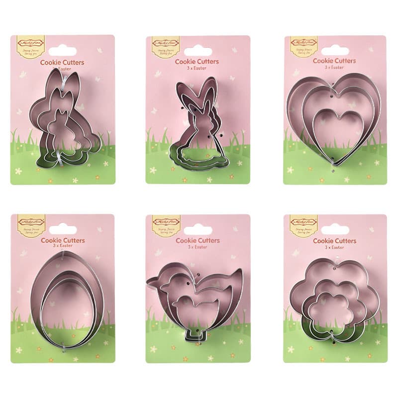 Easter 3-Piece Set of Stainless Steel Cookie Molds DIY Cookie Molds Cake Molds Egg Rabbit Molds