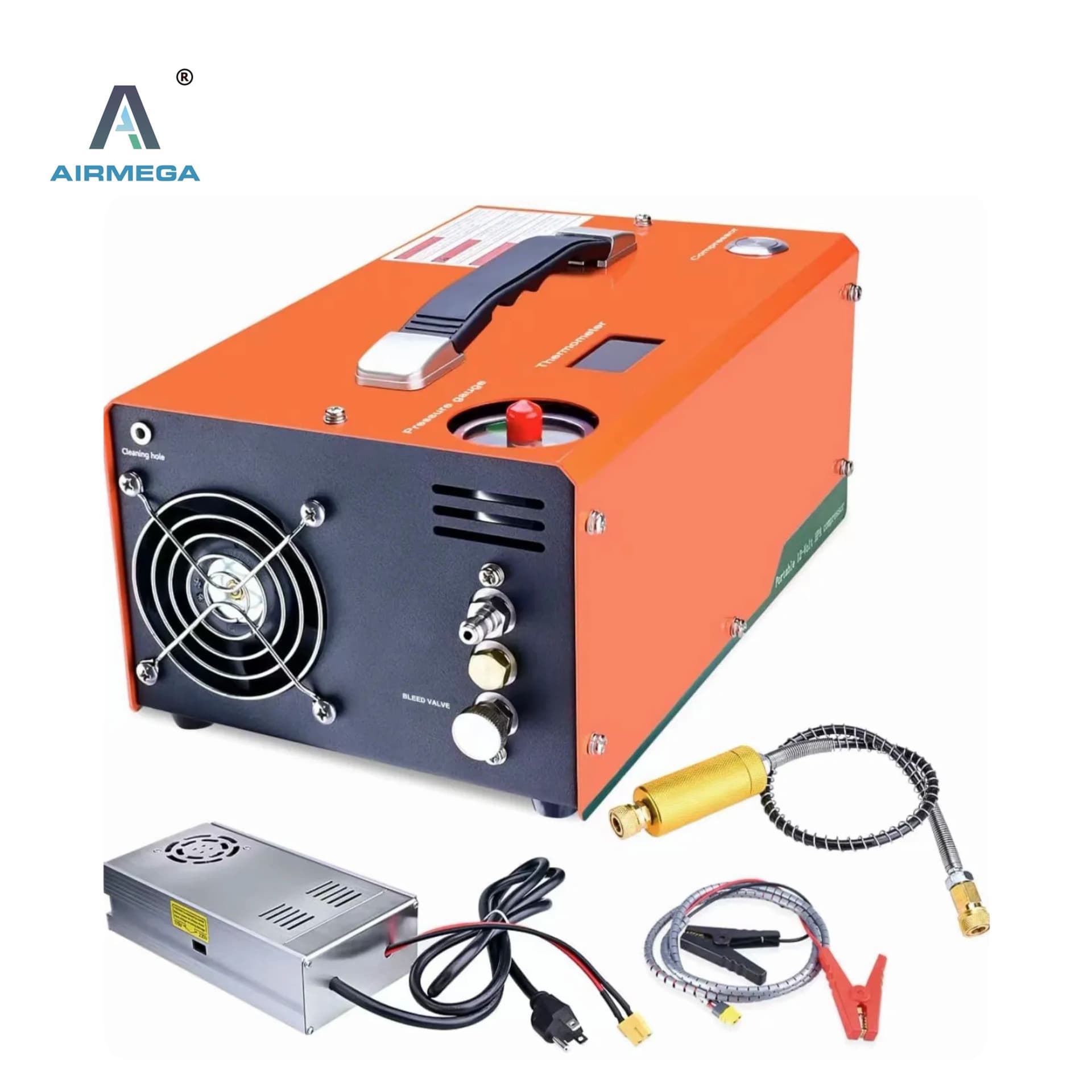 12V Car Horizontal Tire Inflator 4500PS 2025 New Model Auto-Stop Air Compressor