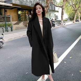 Cross-Border AliExpress Autumn Winter Coat for Women Mid-Length 2025 Winter New Korean Dragon Phoenix Woolen Coat