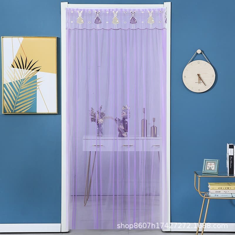 Mosquito-Proof Door Curtain Self-Adhesive Velcro Door Curtain No-Drilling Door Curtain Home Bedroom Partition Curtain Wholesale Lace Summer